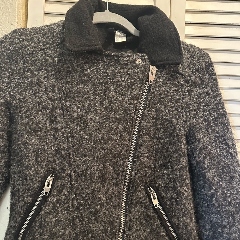 Divided Black and Gray Teddy Jacket